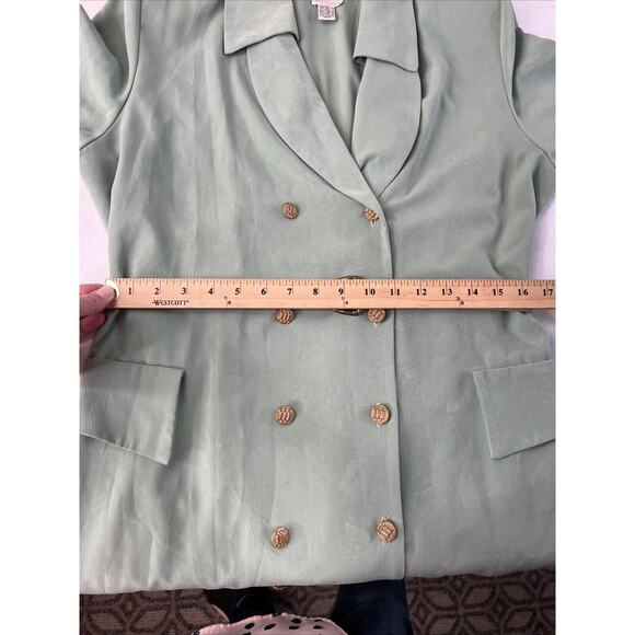 Vintage Leslie Belle Women’s Green Mint Double Breasted Dress Size 14 Secretary‎ - Picture 14 of 16